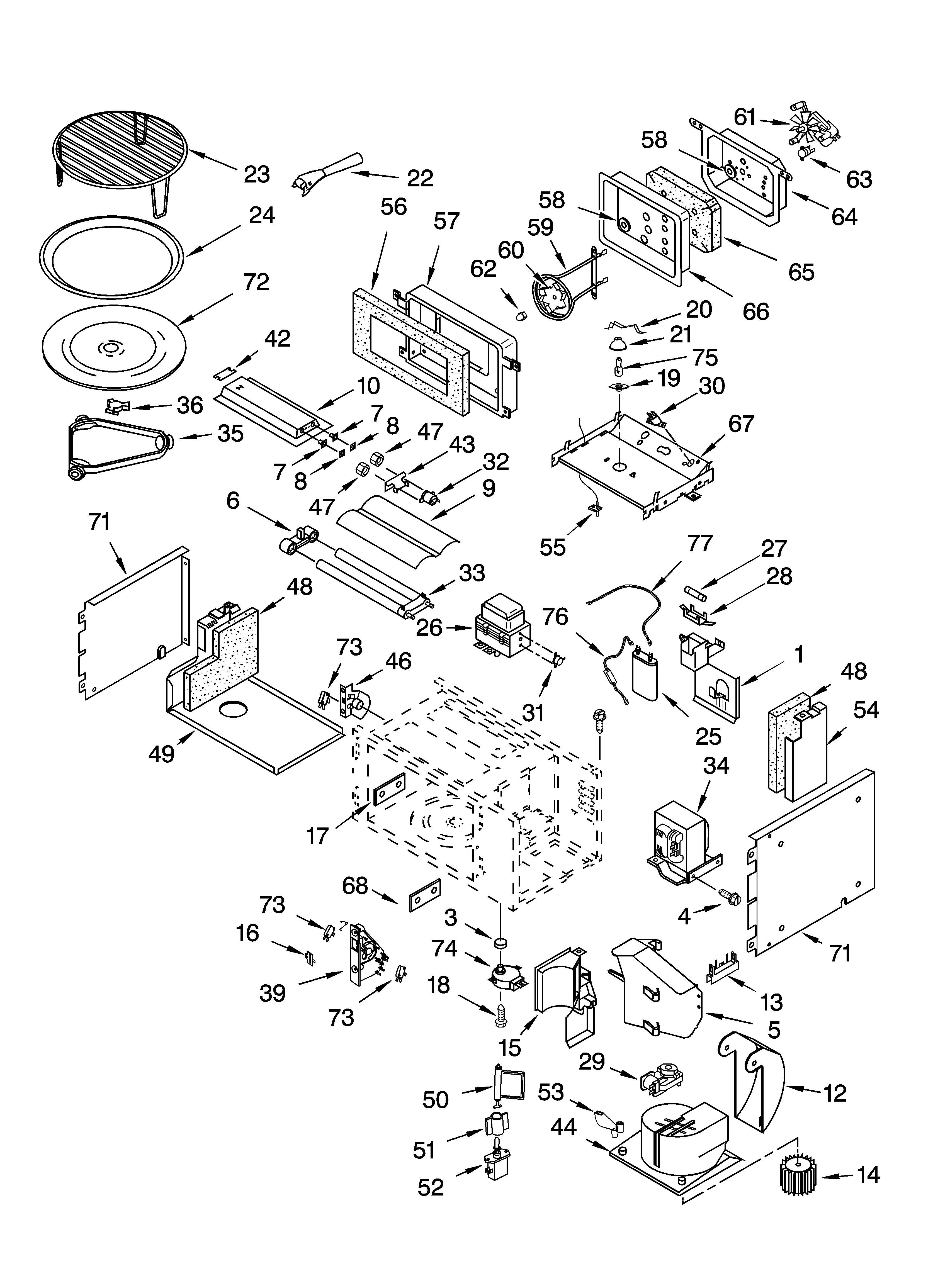 Cabinet and stirrer parts