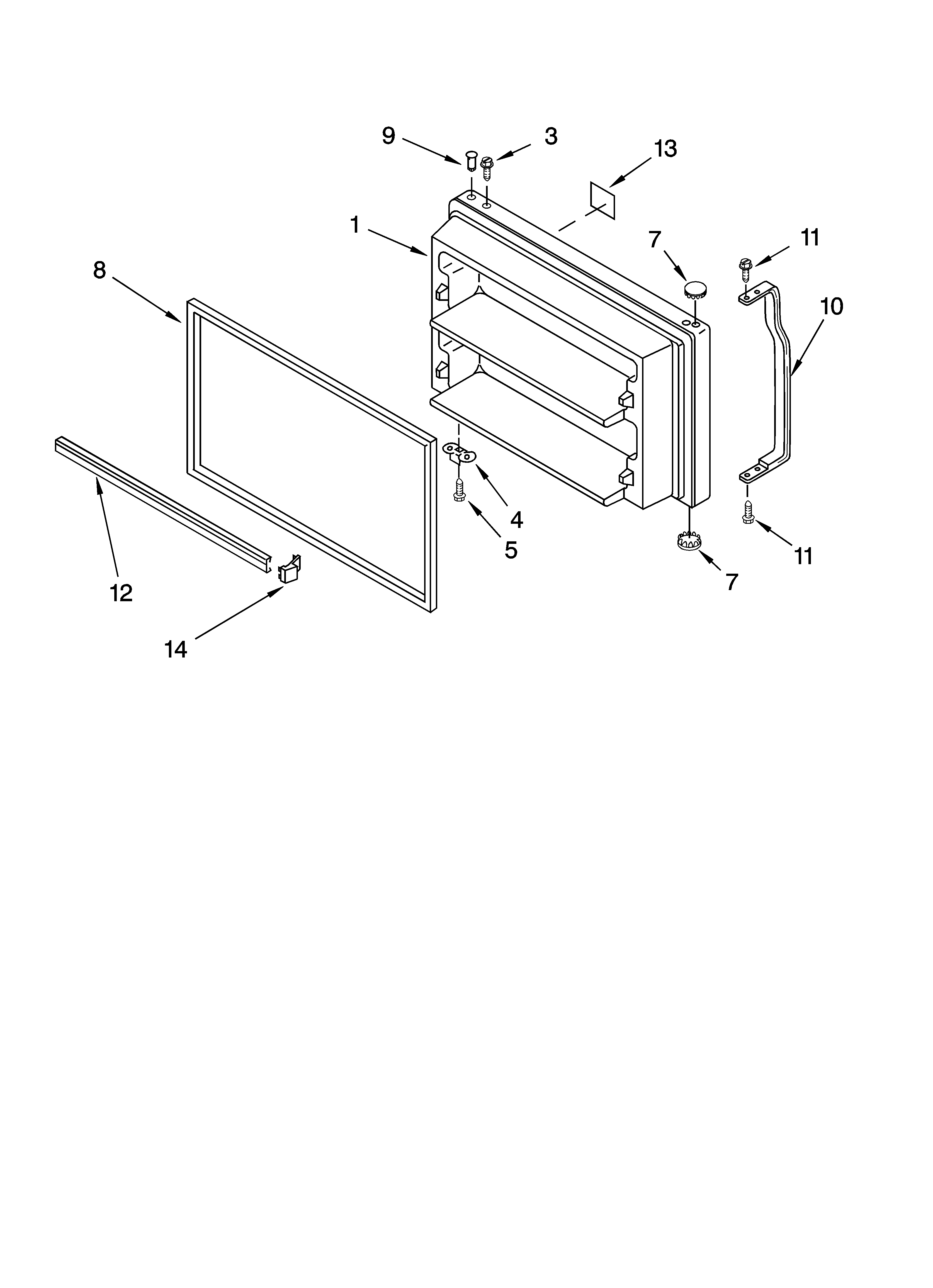 Freezer door parts