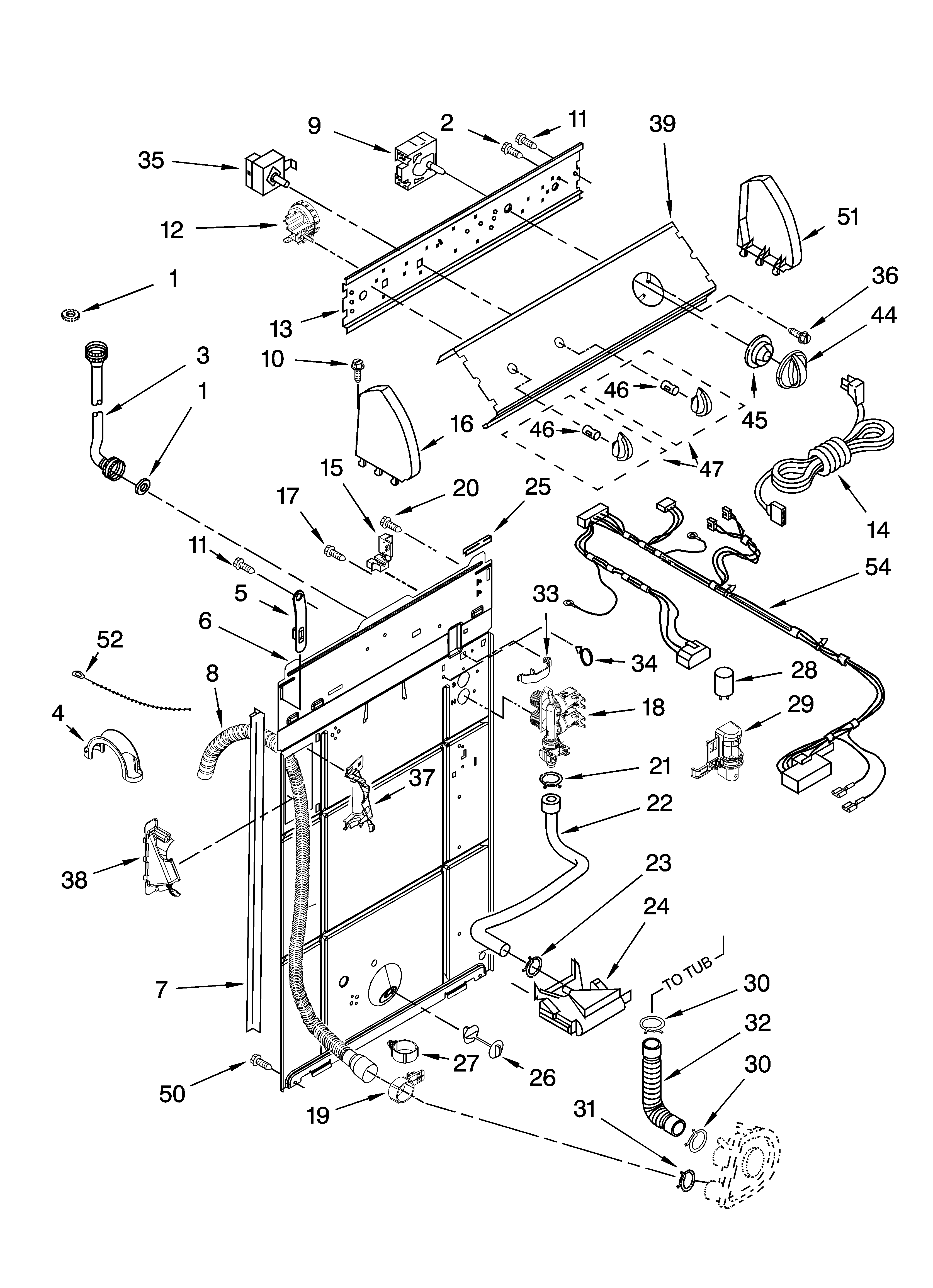 Controls and rear panel parts