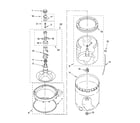 Whirlpool WTW5590SQ0 agitator, basket and tub parts diagram