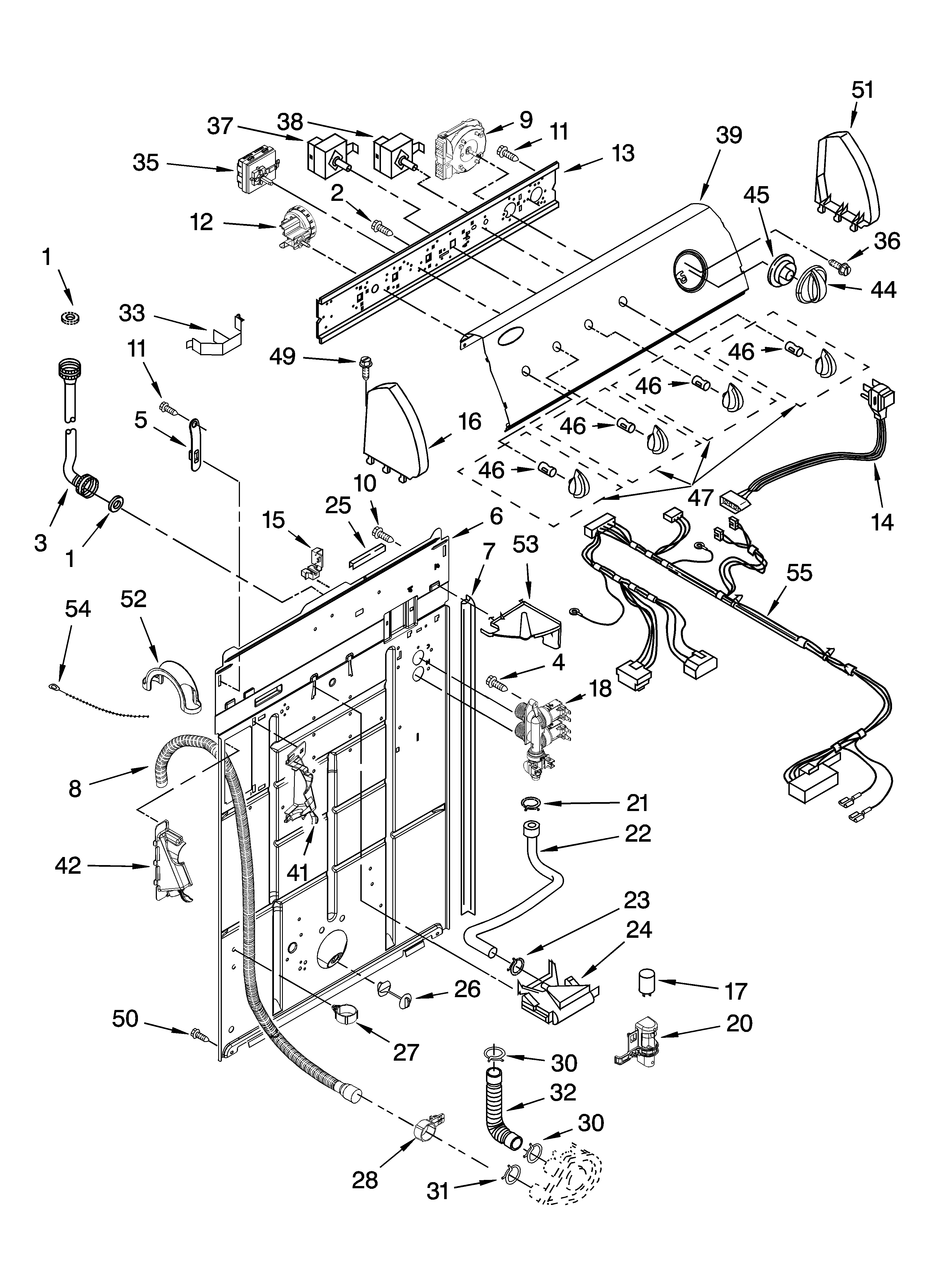 Controls and rear panel parts