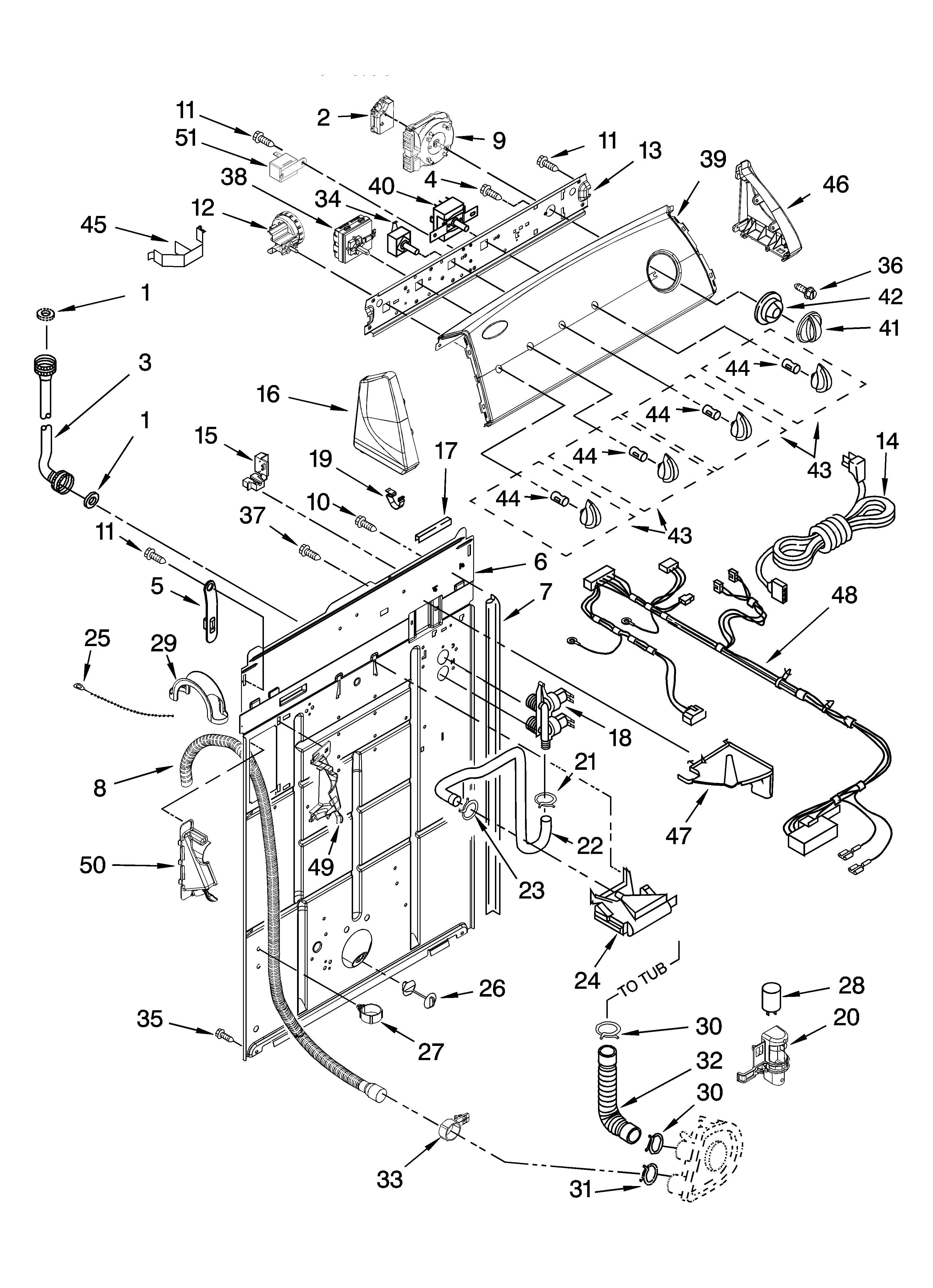 Controls and rear panel parts