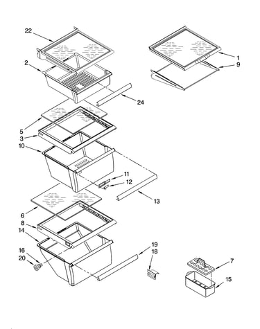 Refrigerator shelf parts