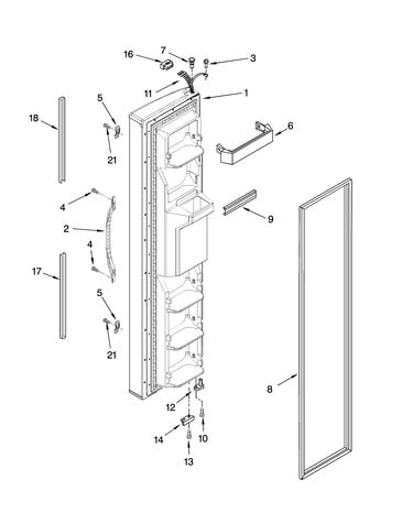 Freezer door parts