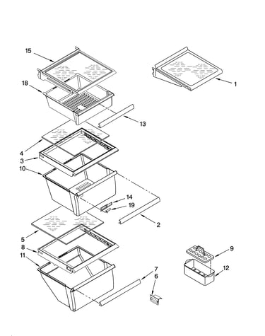 Refrigerator shelf parts