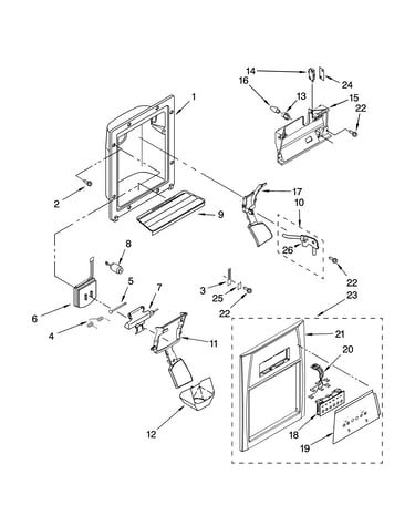 Dispenser front parts