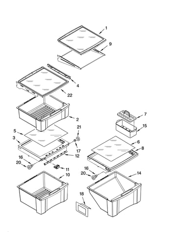 Refrigerator shelf parts