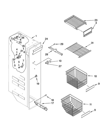 Freezer liner parts