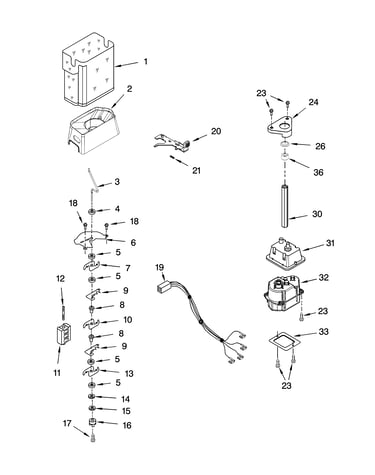 Motor and ice container parts