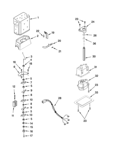 Motor and ice container parts