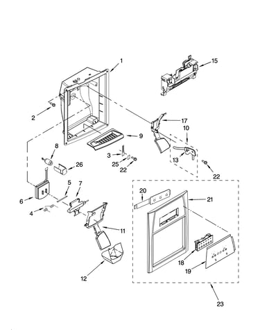 Dispenser front parts