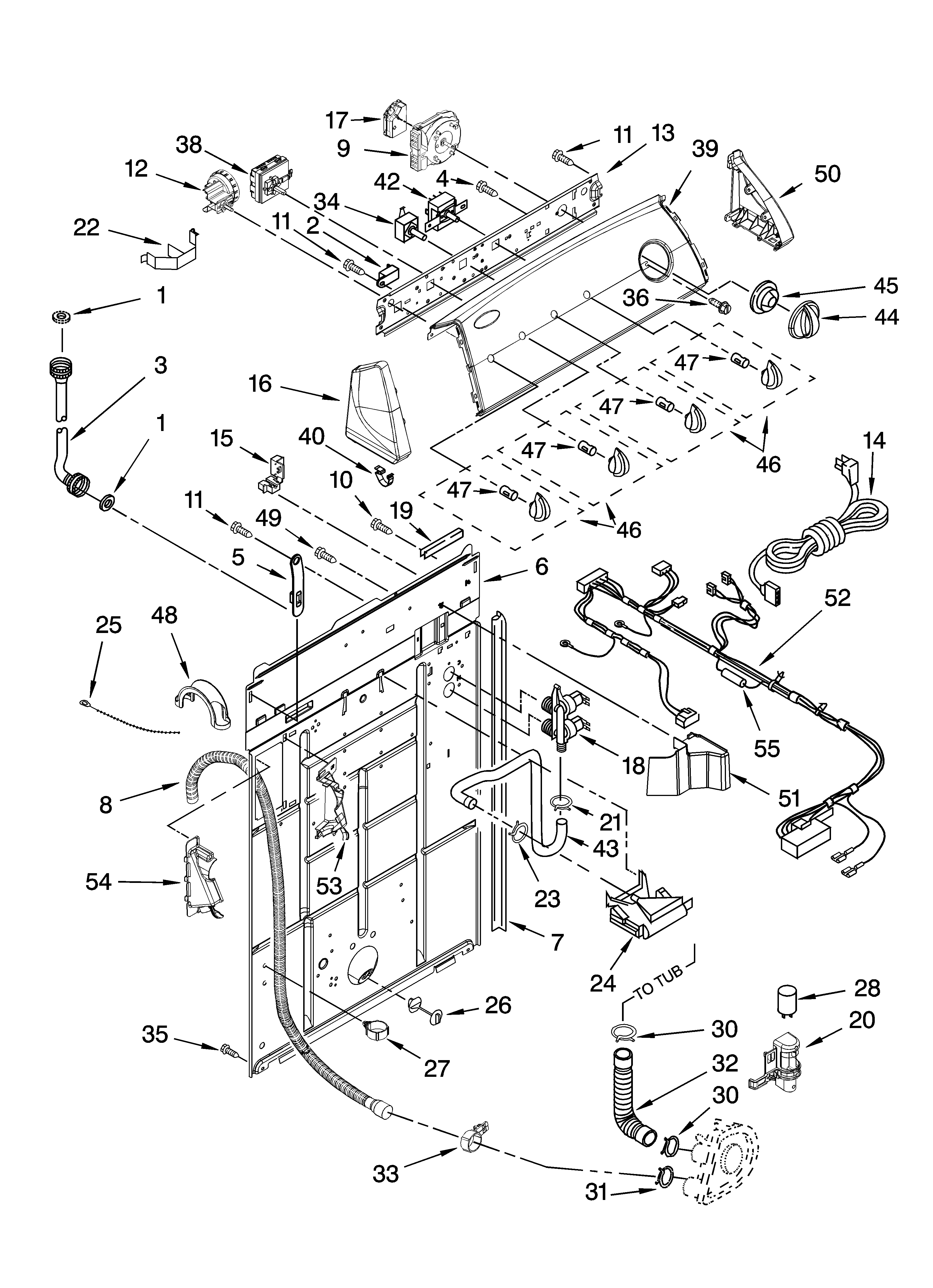 Controls and rear panel parts
