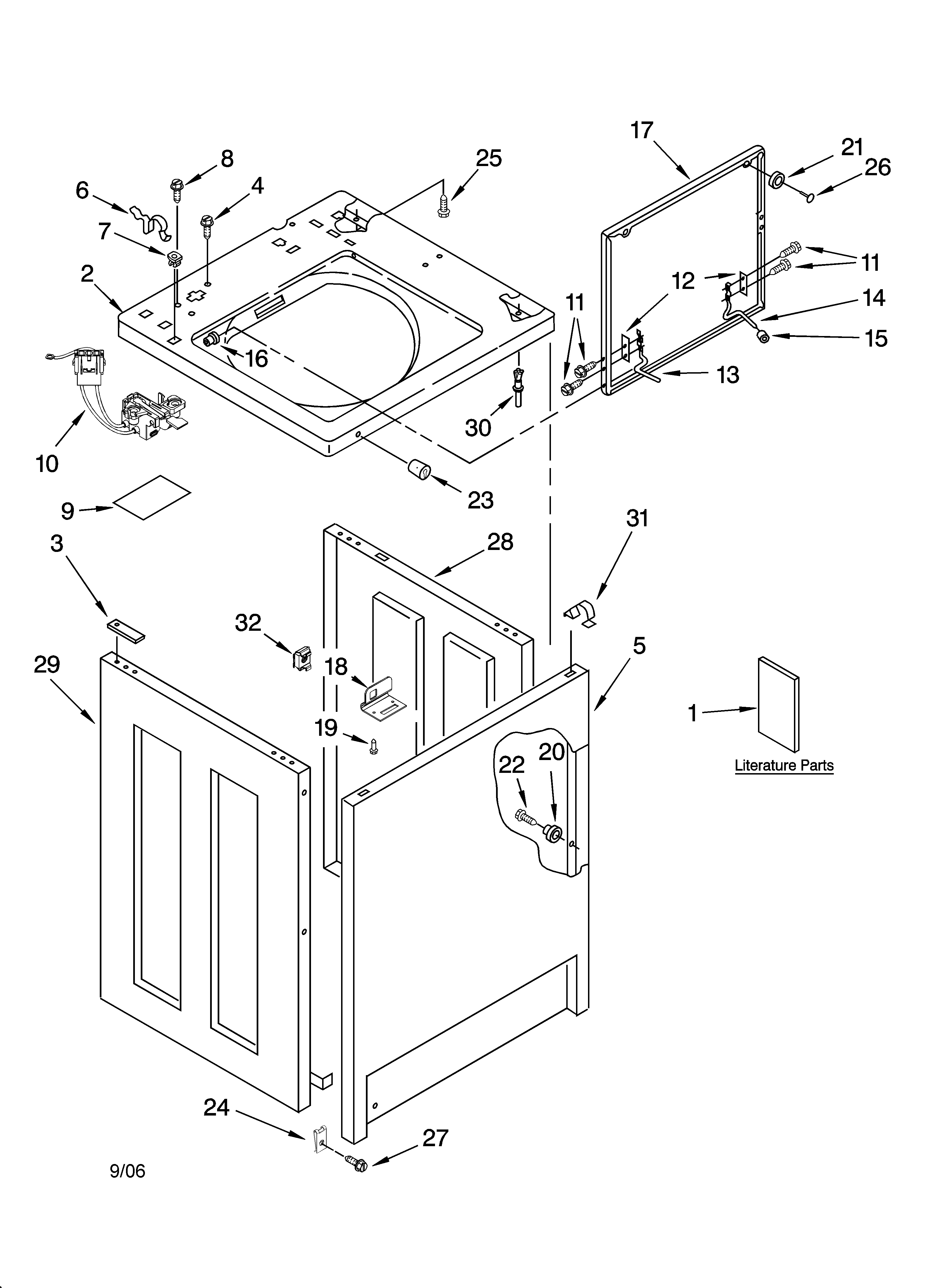 Top and cabinet parts