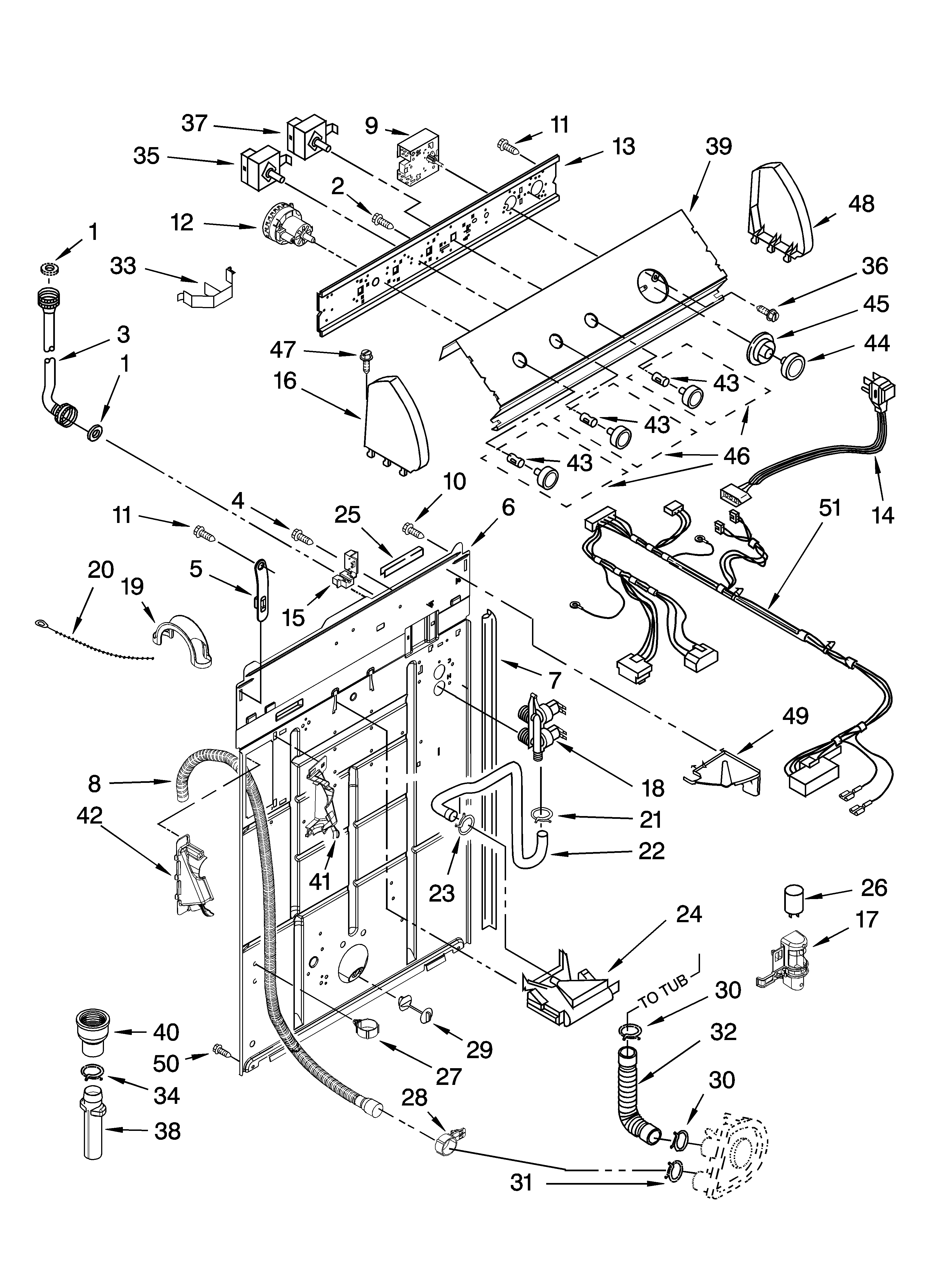 Controls and rear panel parts