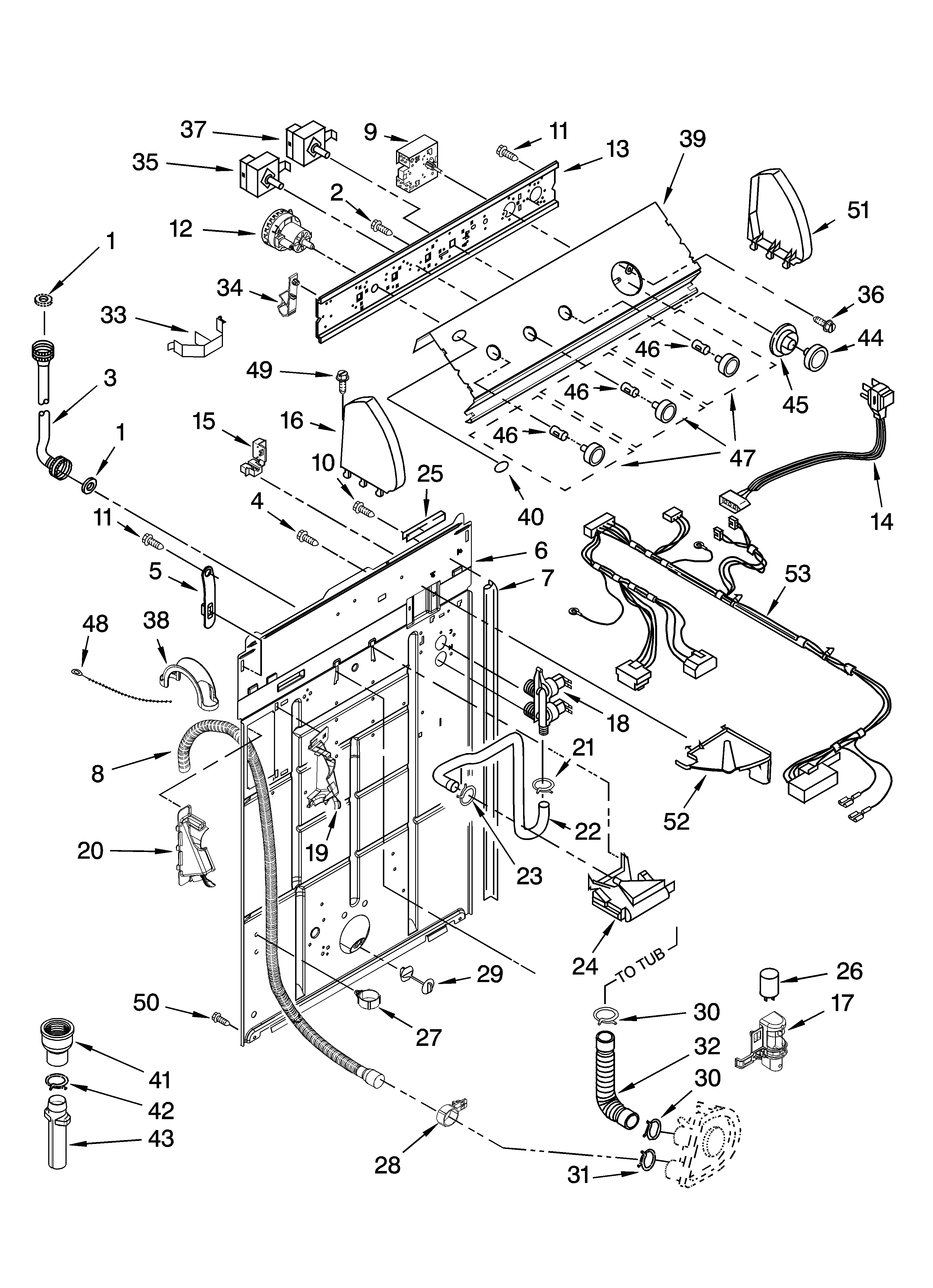 Controls and rear panel parts