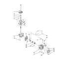 Whirlpool 8TLSQ9533LG1 brake, clutch, gearcase, motor and pump parts diagram