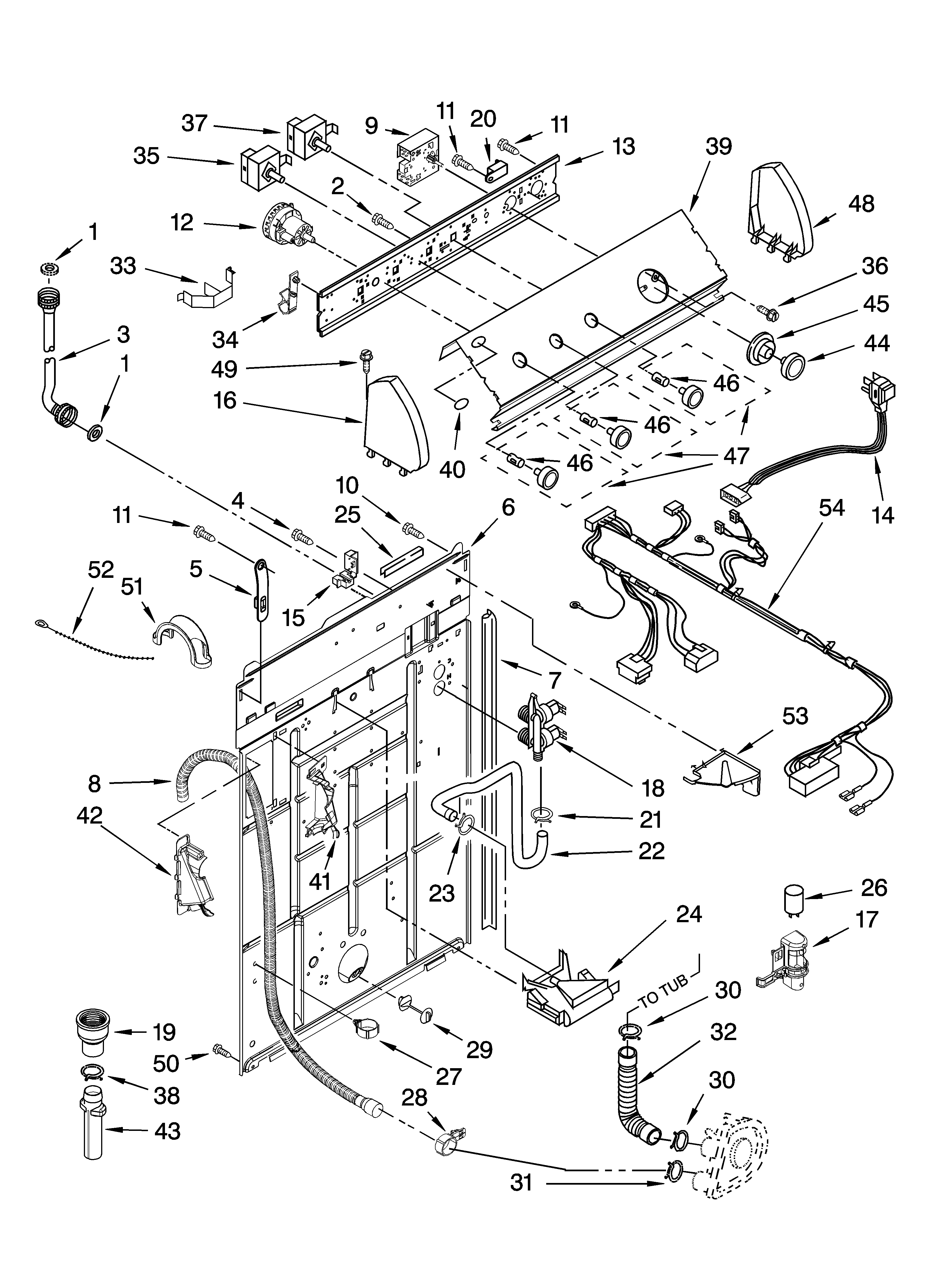 Controls and rear panel parts