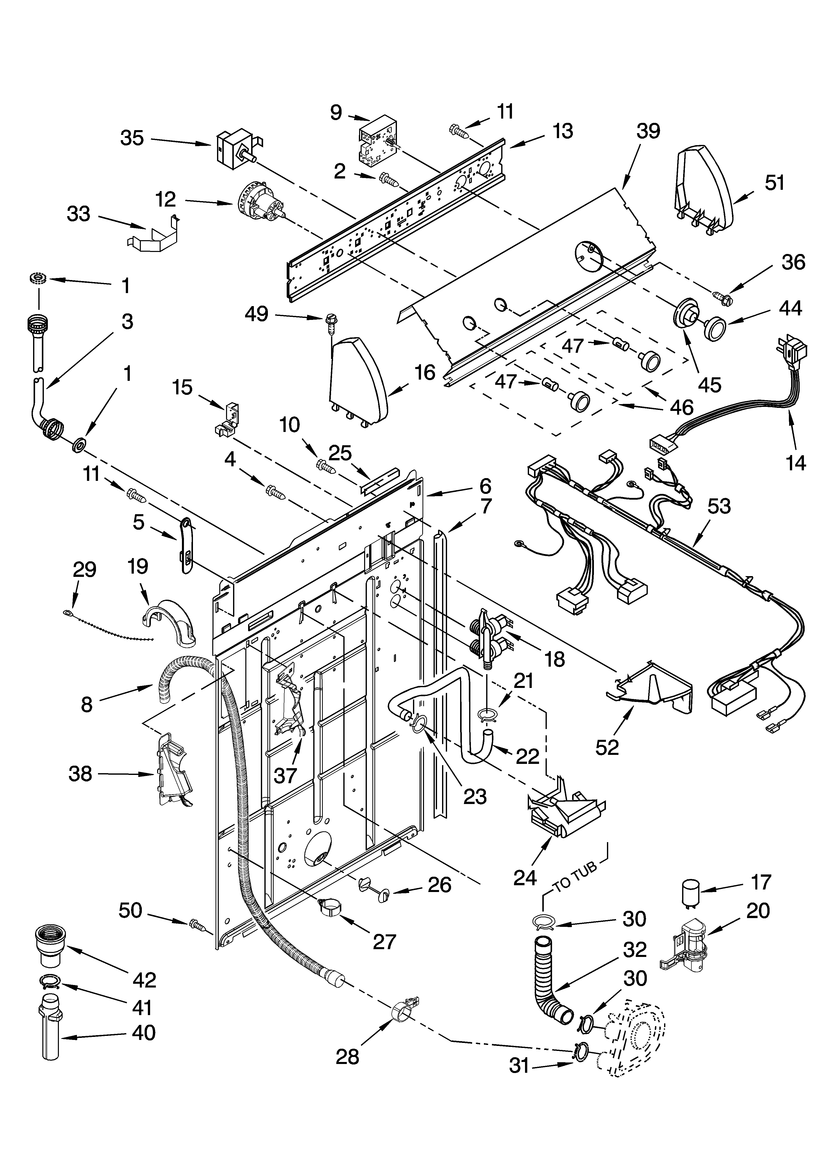 Controls and rear panel parts