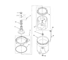 Whirlpool 8TLSR6132LT1 agitator, basket and tub parts diagram