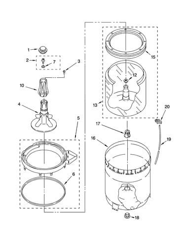 Agitator, basket and tub parts