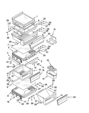 Refrigerator shelf parts