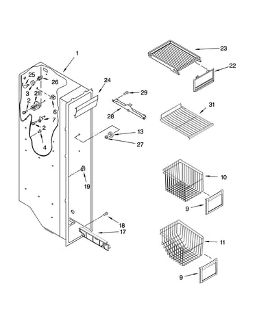 Freezer liner parts