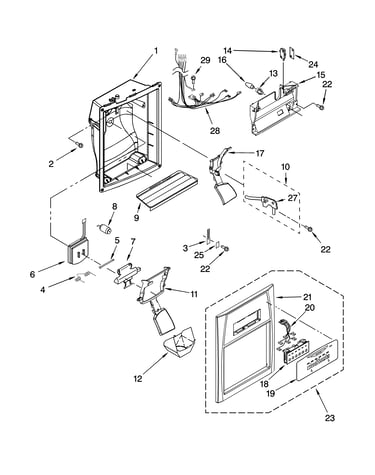 Dispenser front parts