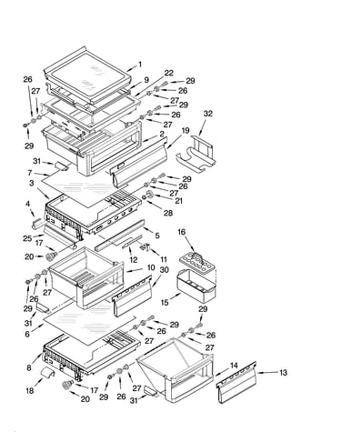 Refrigerator shelf parts