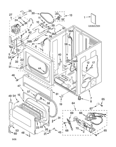Lower cabinet and front panel parts