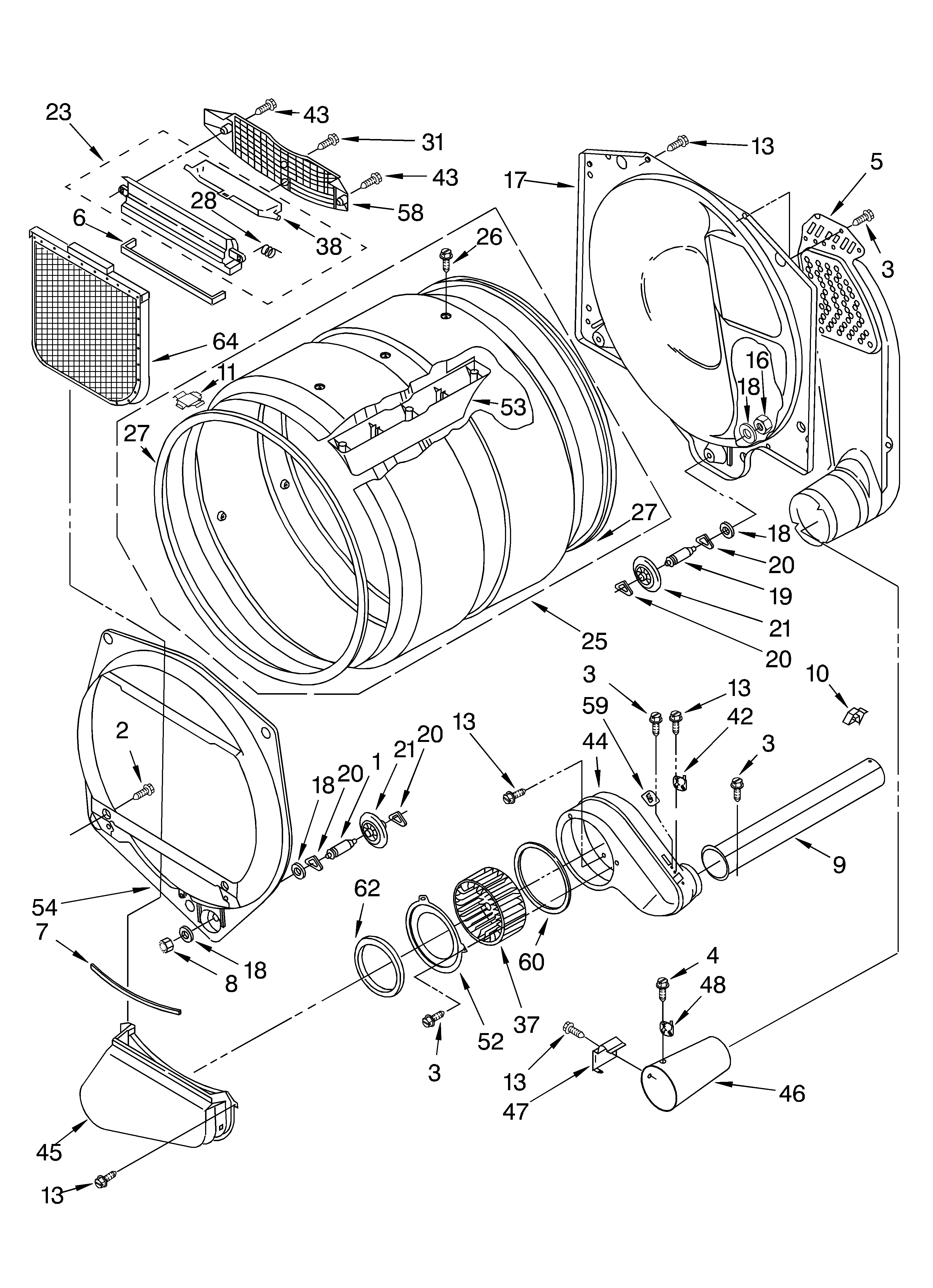 Upper and lower bulkhead parts