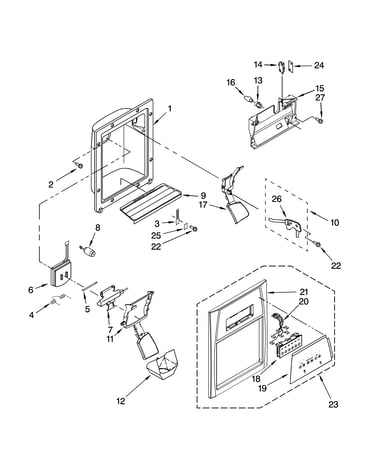 Dispenser front parts