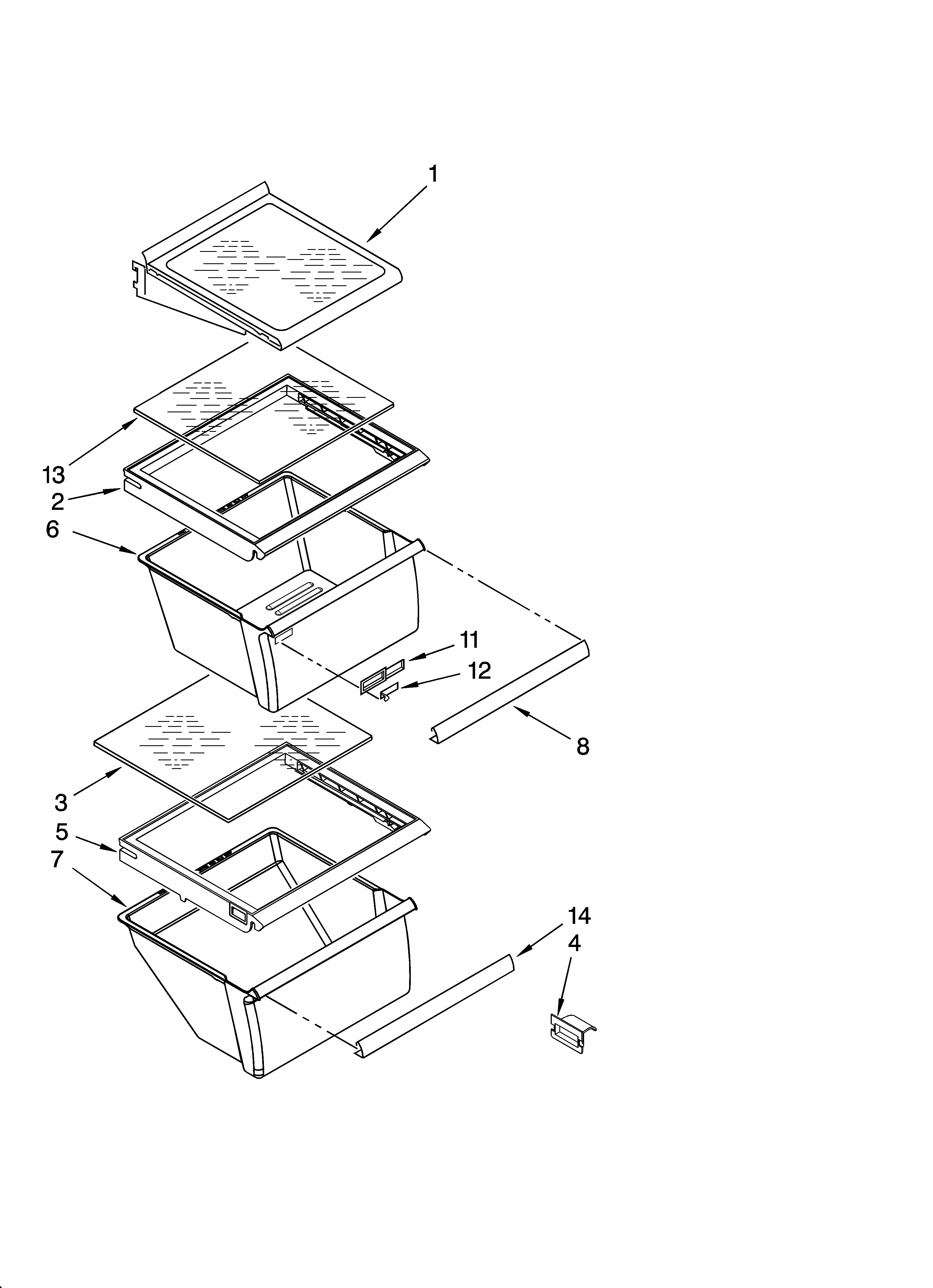 Refrigerator shelf parts