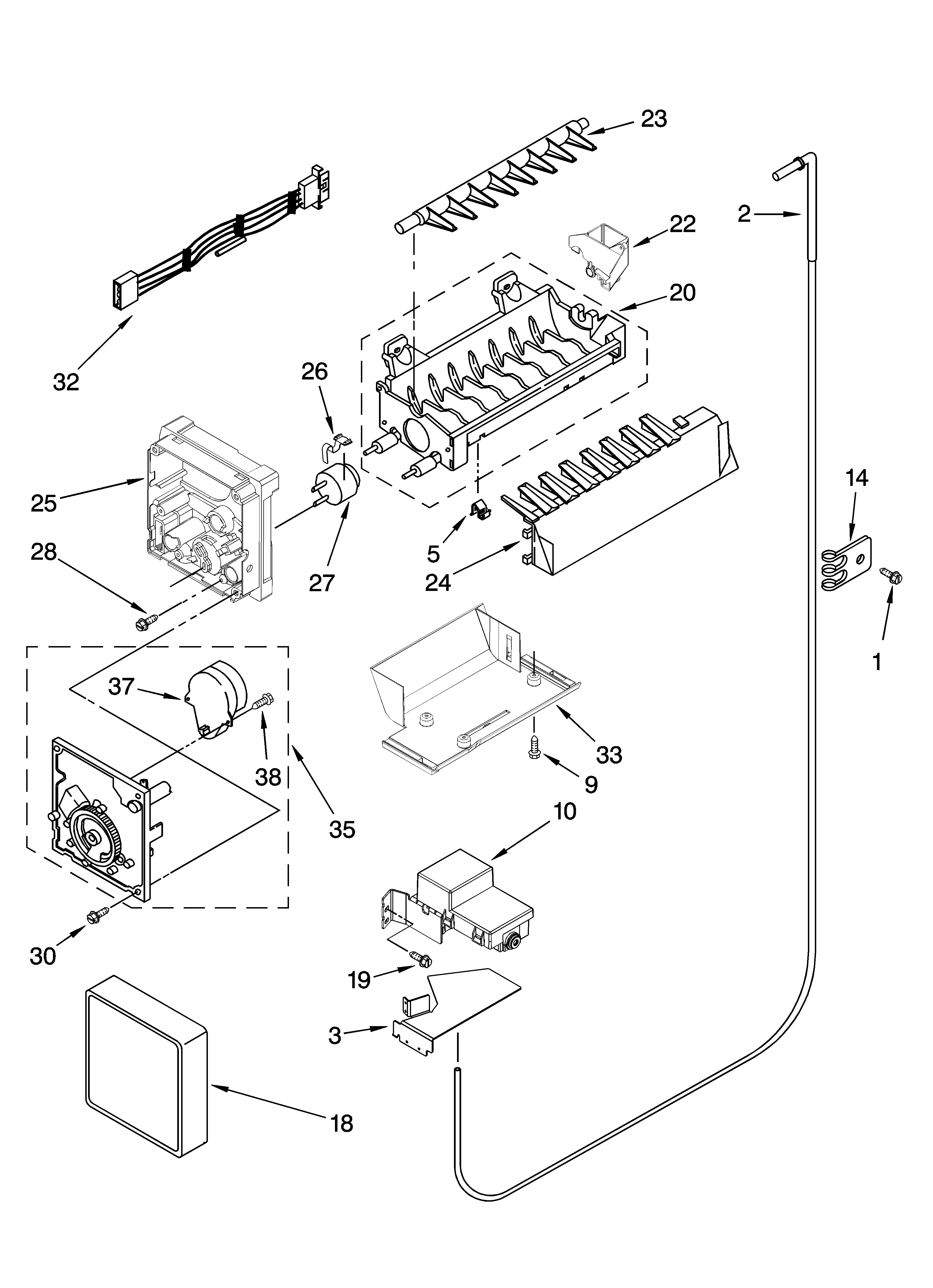 ICEMAKER PARTS, OPTIONAL PARTS (NOT INCLUDED)