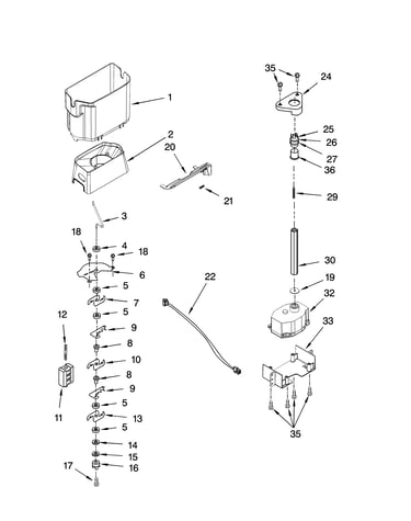 Motor and ice container parts