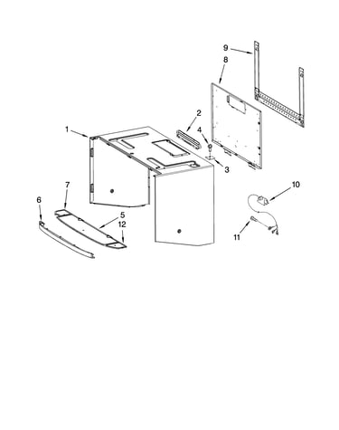 Cabinet and installation parts