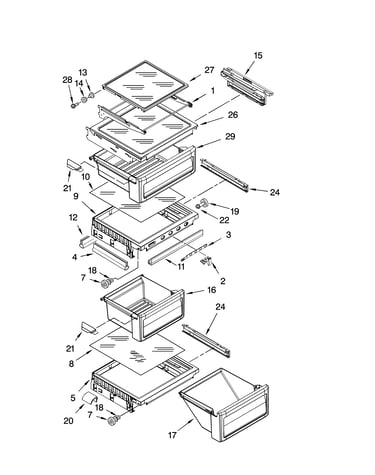 Refrigerator shelf parts