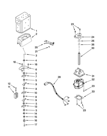 Motor and ice container parts