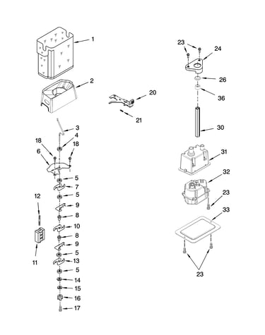 Motor and ice container parts