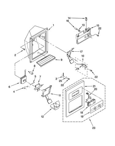 Dispenser front parts