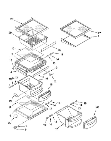 Refrigerator shelf parts