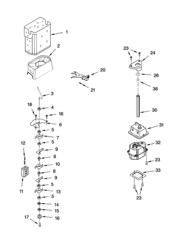 Motor and ice container parts