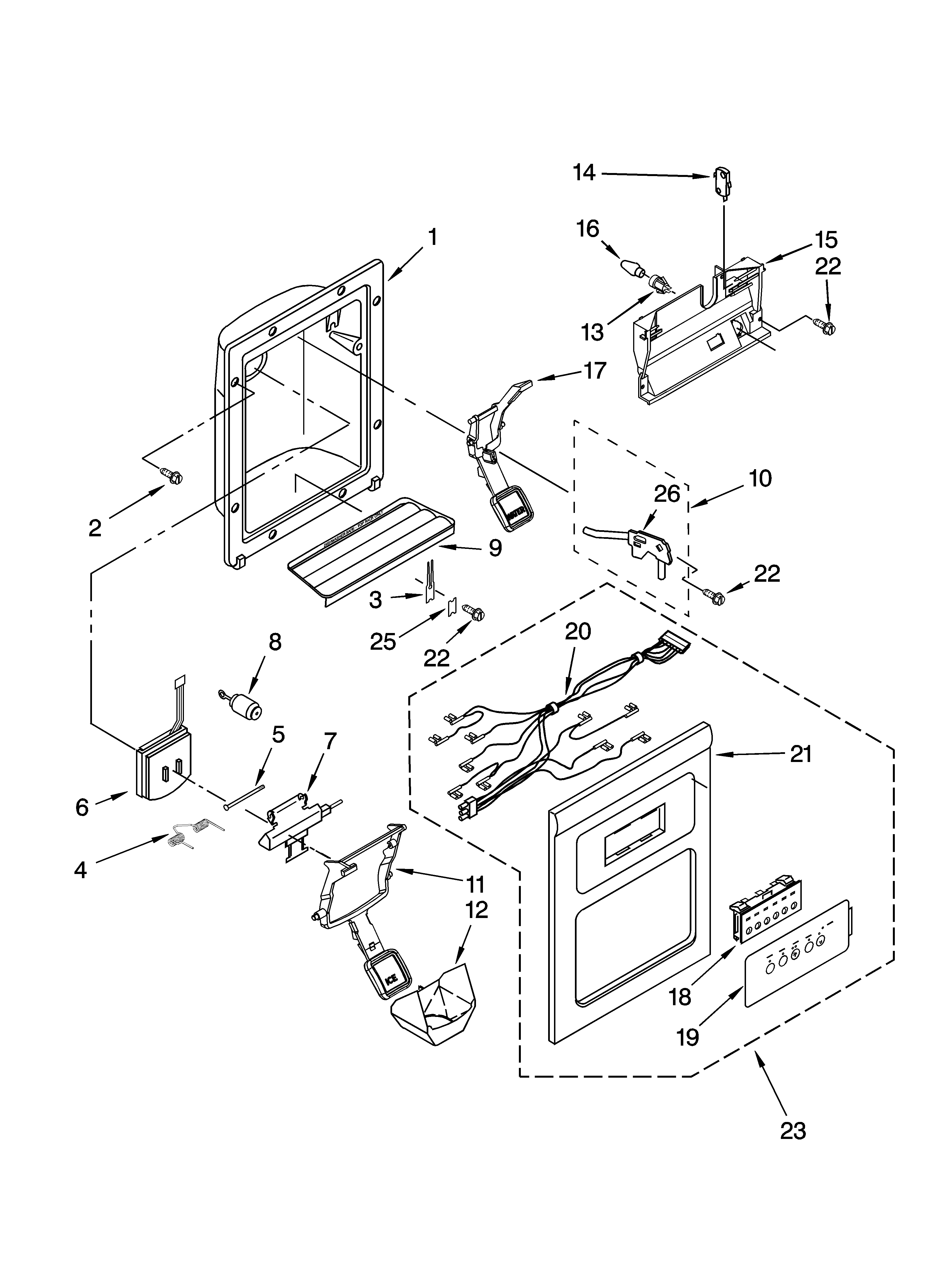 DISPENSER FRONT PARTS