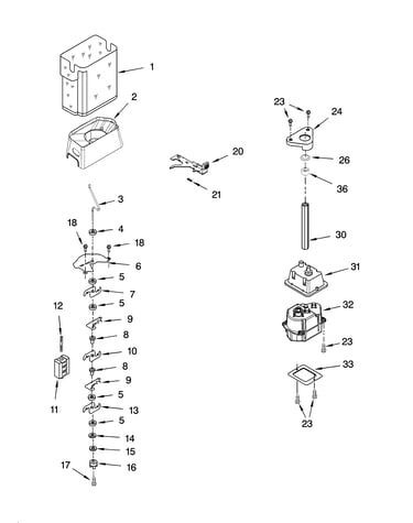 Motor and ice container parts