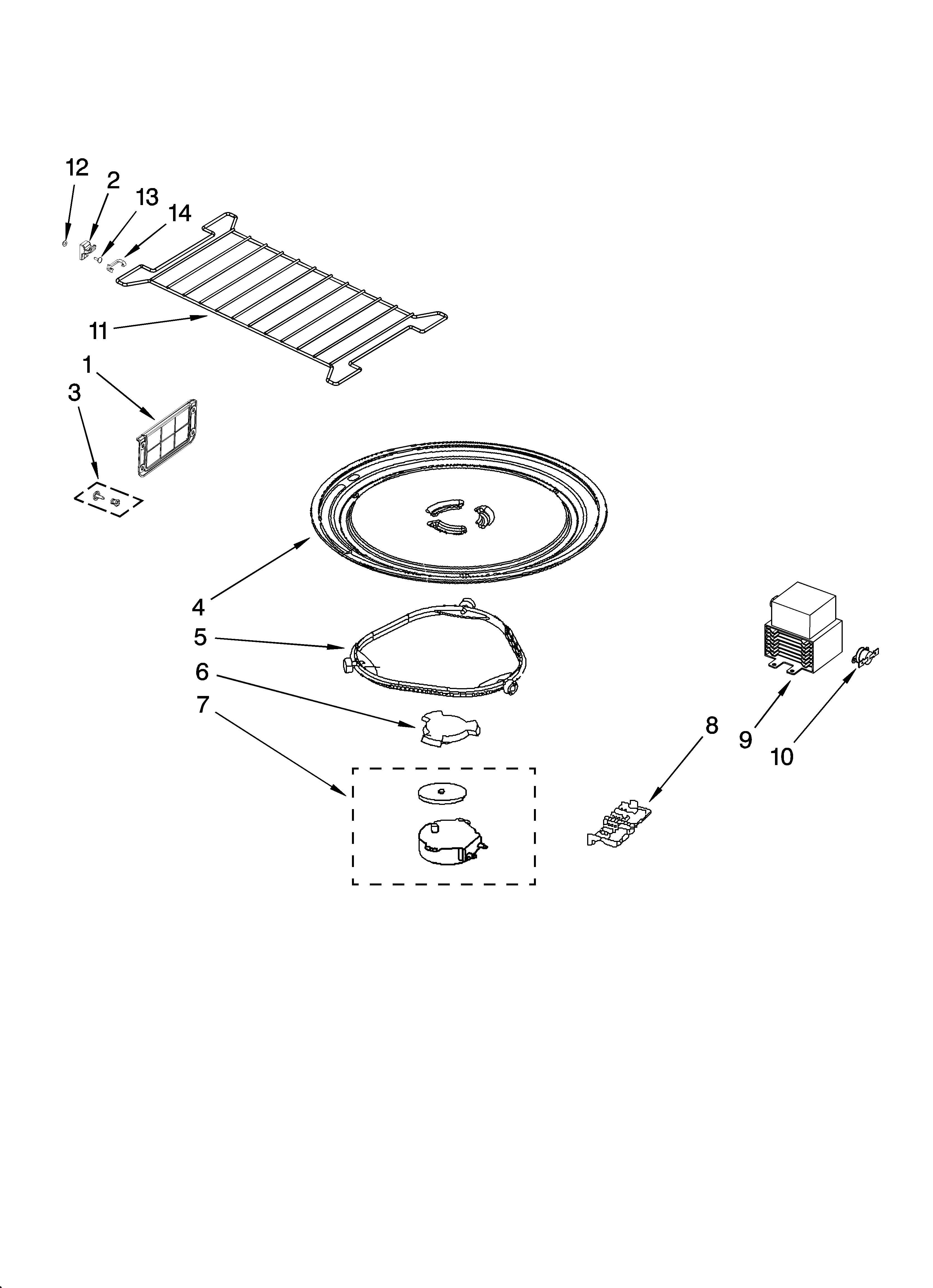 Magnetron and turntable parts