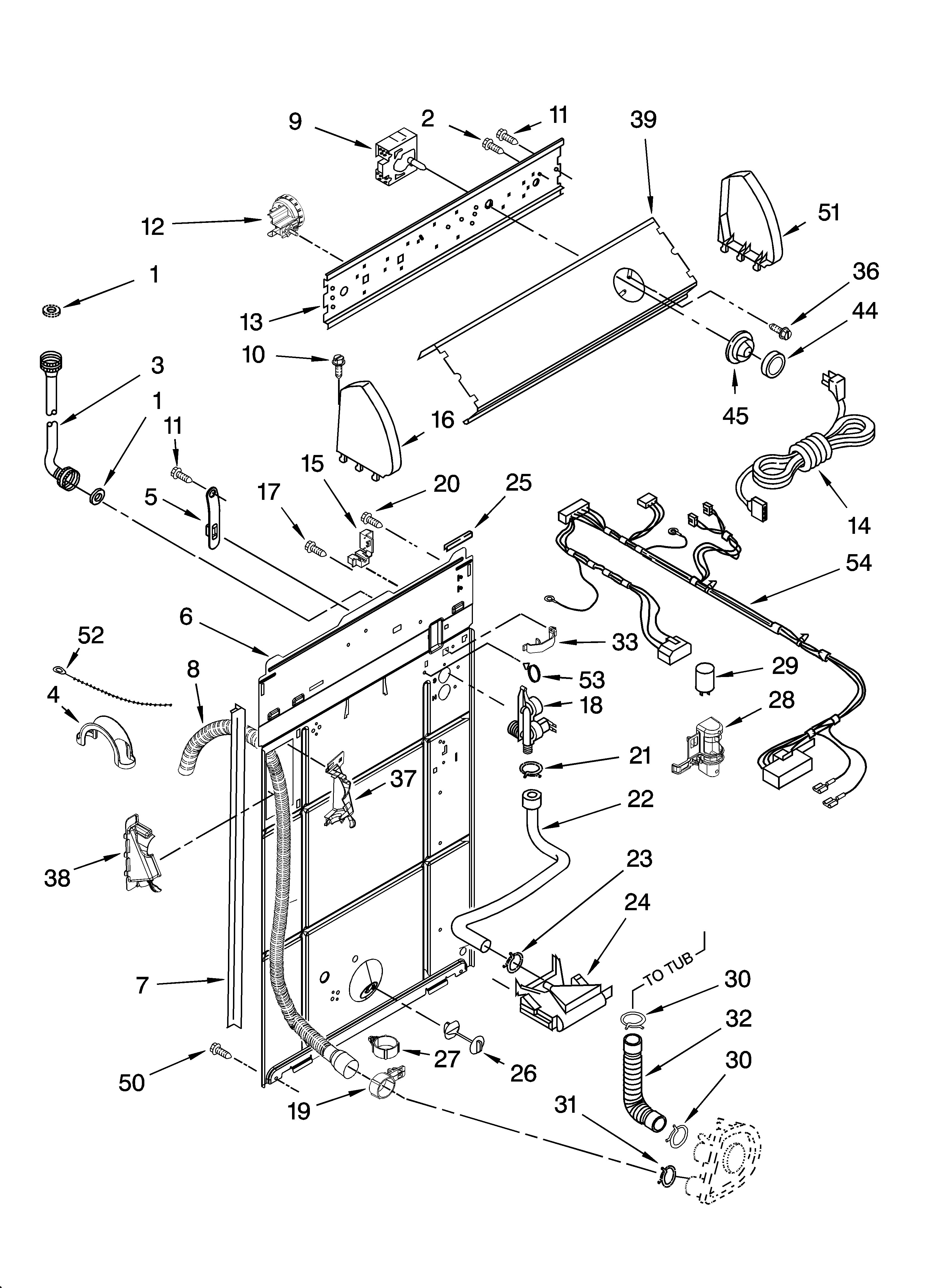 Control and rear panel parts