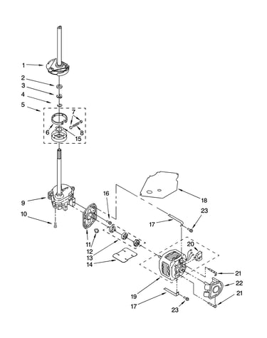 Brake, clutch, gearcase, motor and pump parts