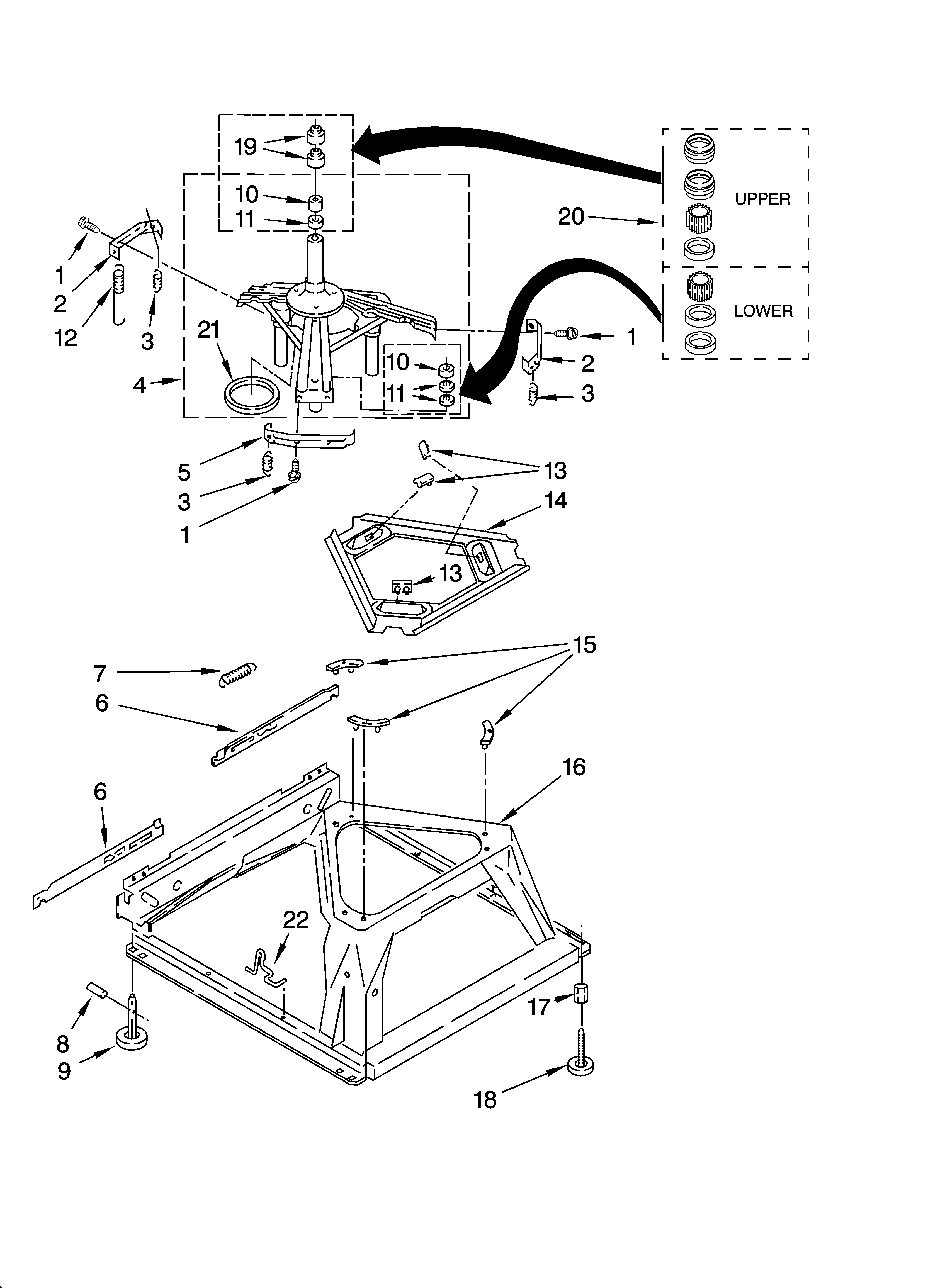 Machine base parts