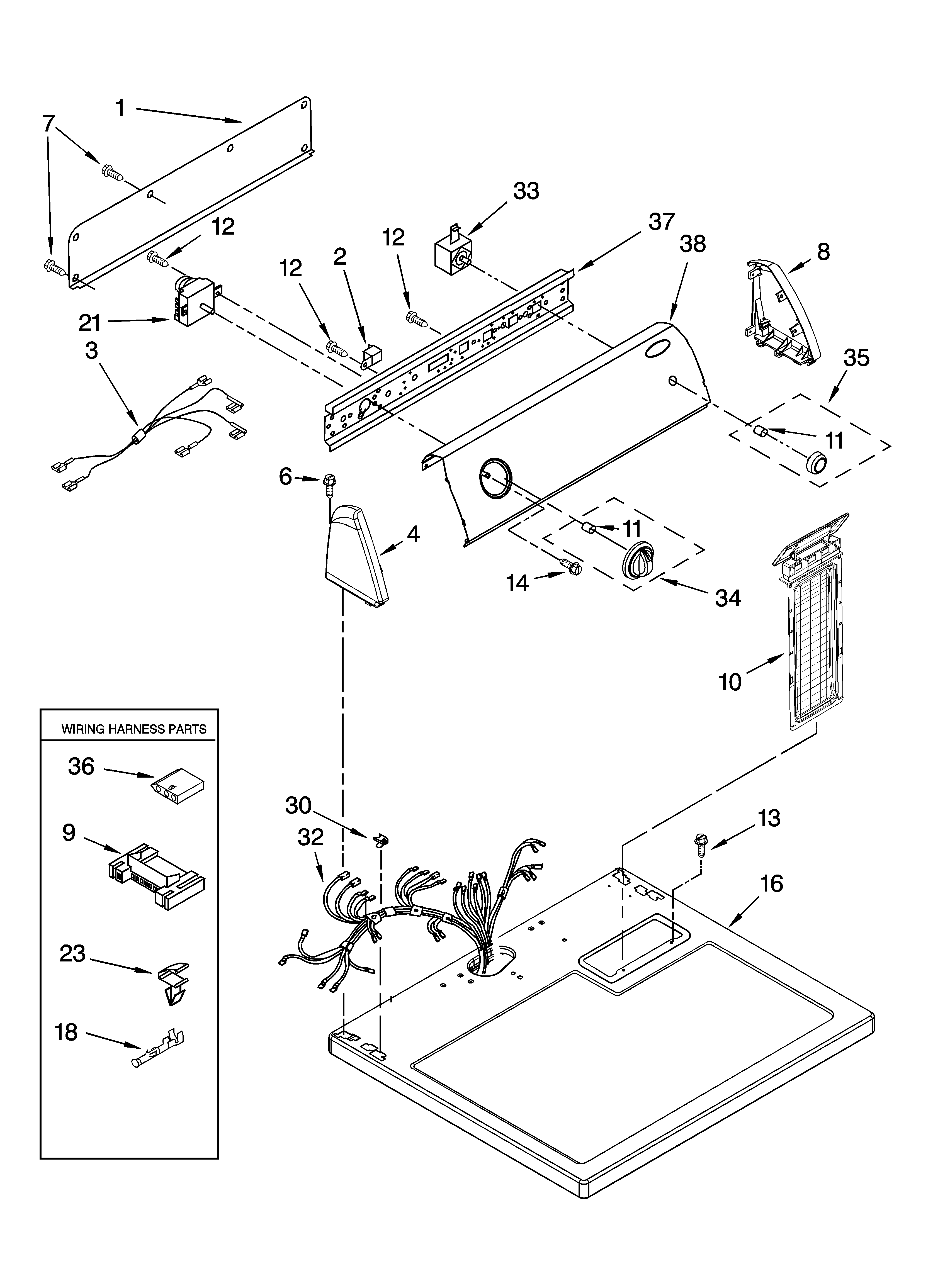 Top and console parts