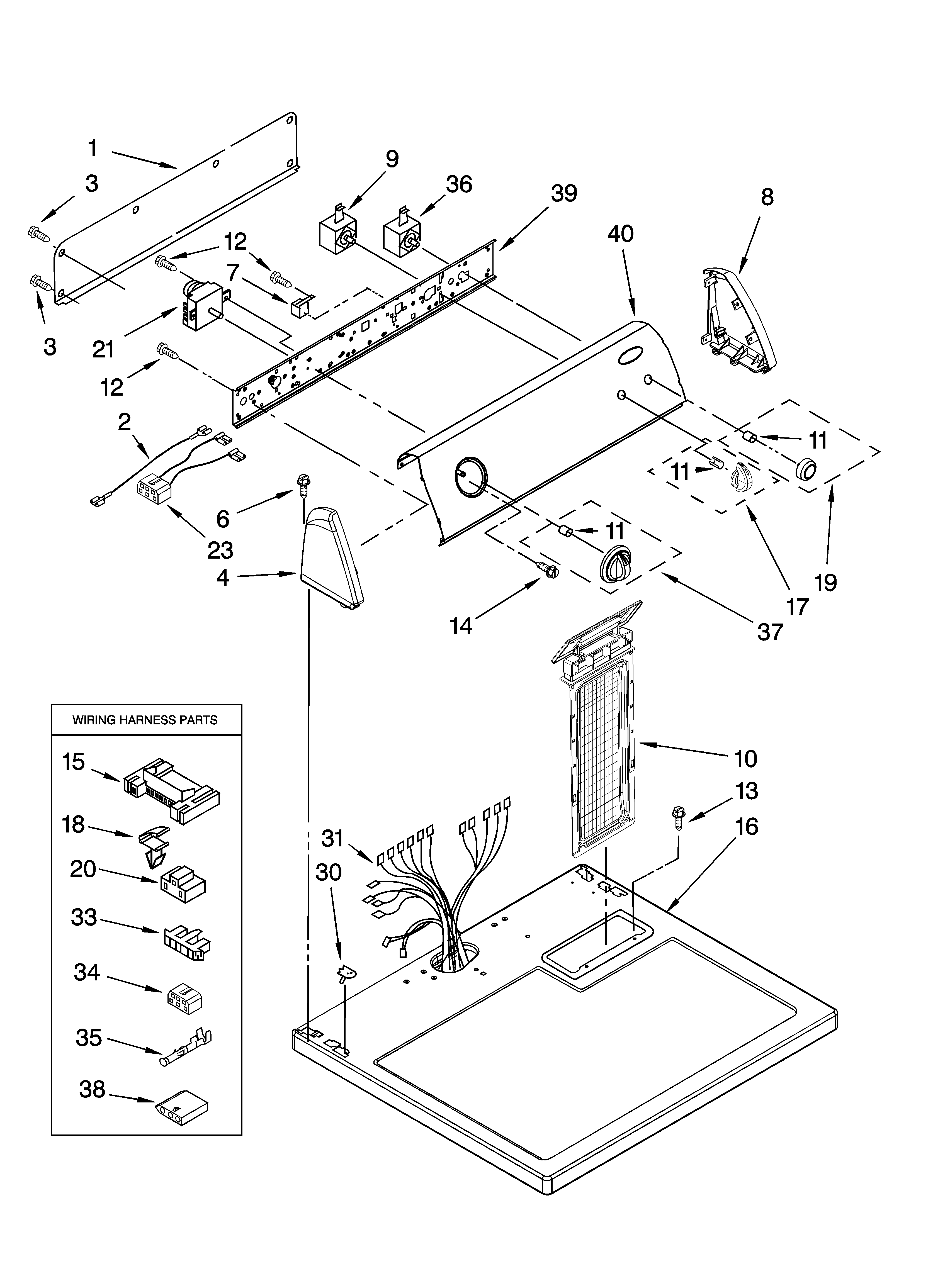Top and console parts