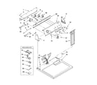 Whirlpool WED5790ST0 top and console parts diagram